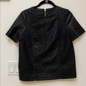 Top shop faux leather shirt